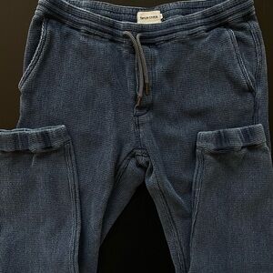Taylor Stitch Men’s Blue/Indigo Waffle Apres Pants - MEDIUM